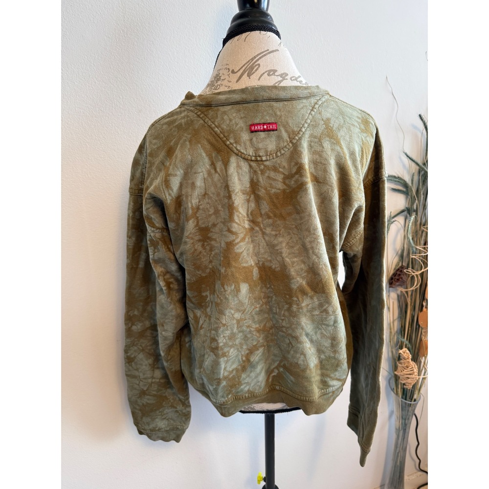 Hard Tail Olive Green Tie-Dye Crewneck Sweatshirt